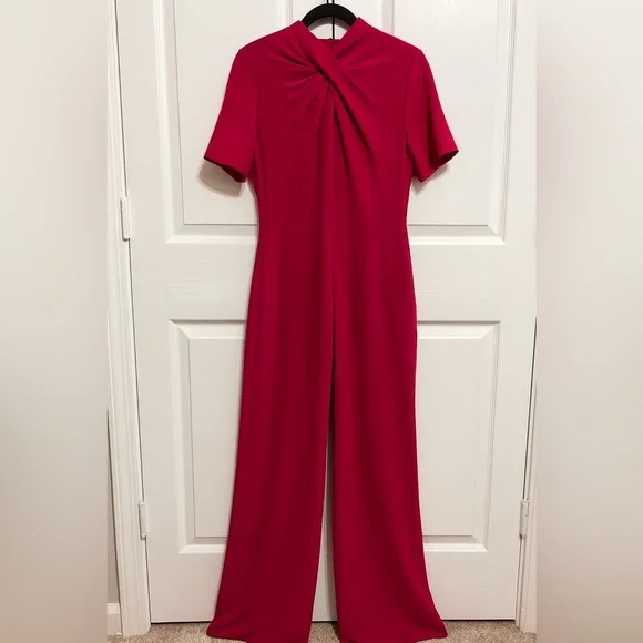 Ivy Blu Flutter Short Sleeve Twist Neck Jumpsuit. Size 10 - Picture 10 of 12